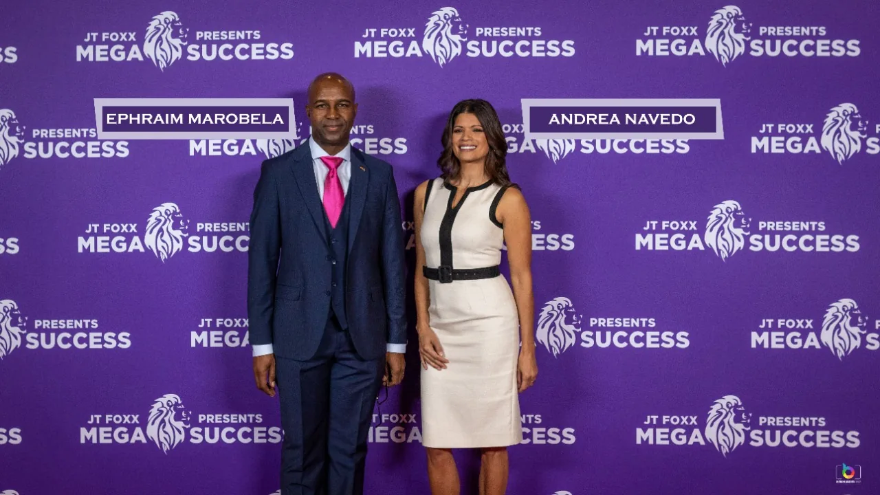 Ephraim Marobela with Andrea Navedo
