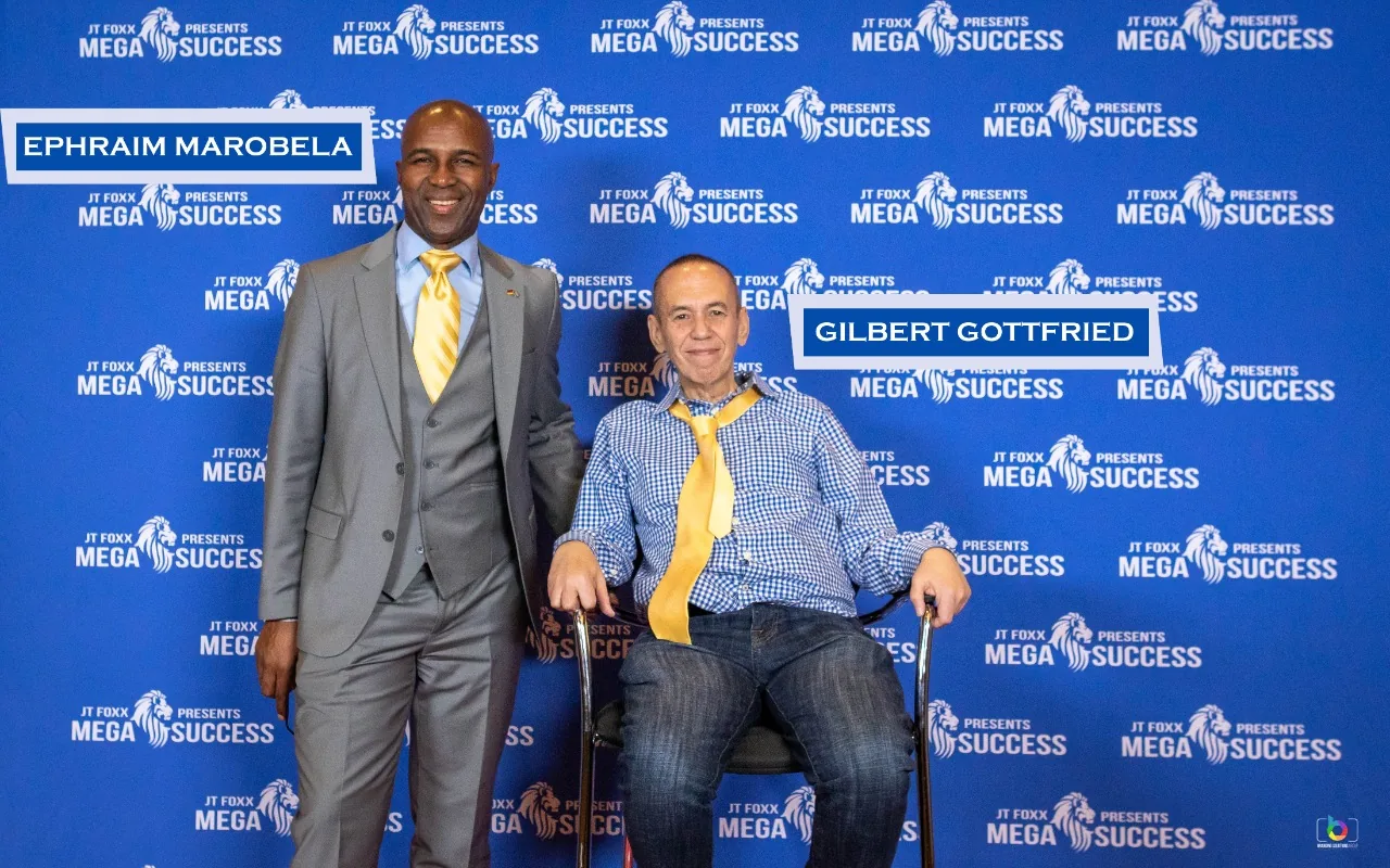 Ephraim Marobela with Gilbert Gottfried