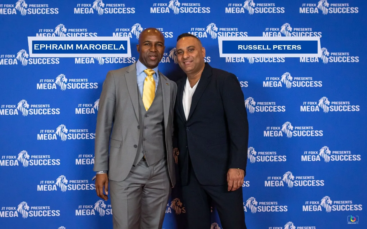 Ephraim Marobela with Russell Peters