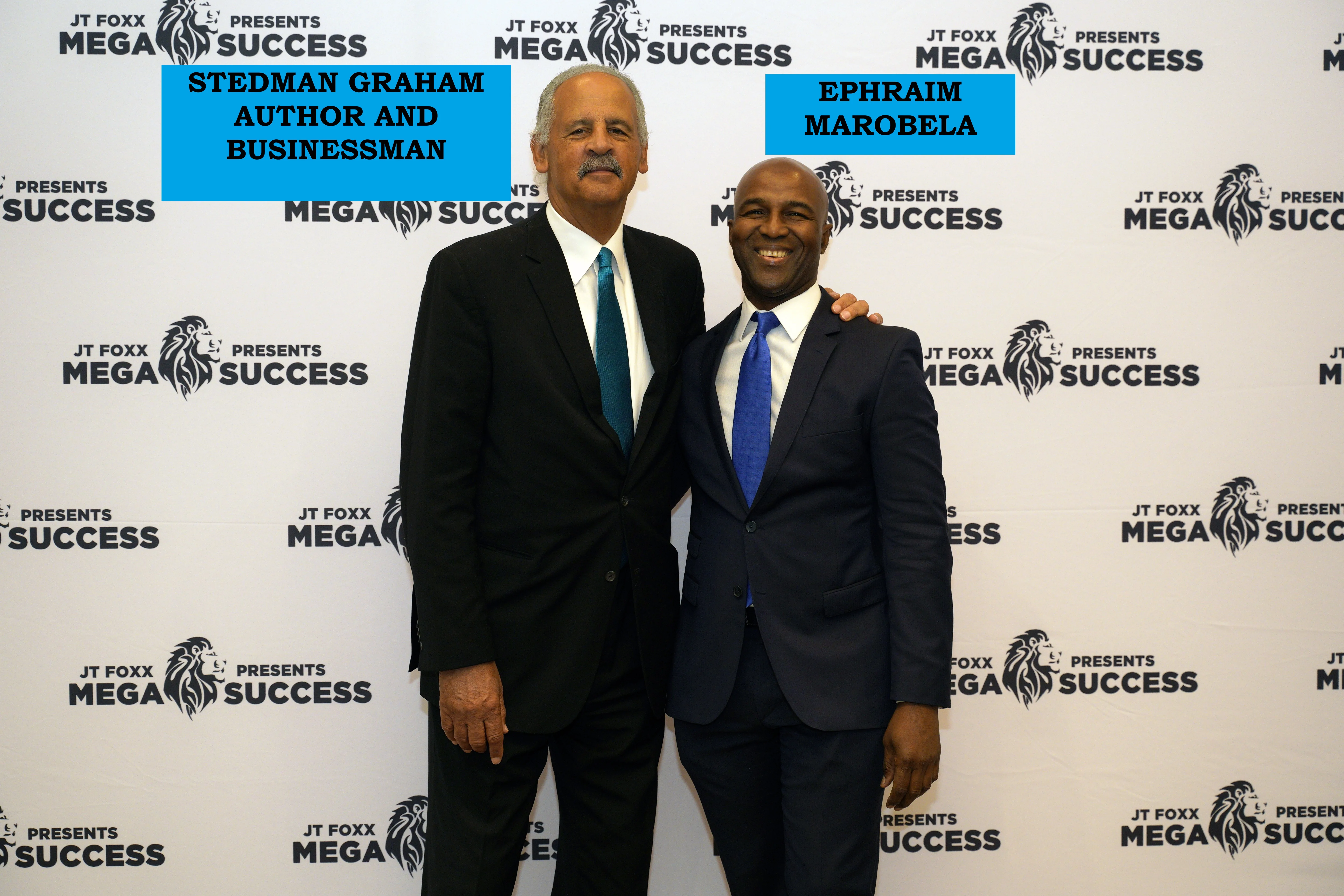 Ephraim Marobela with Stedman Graham