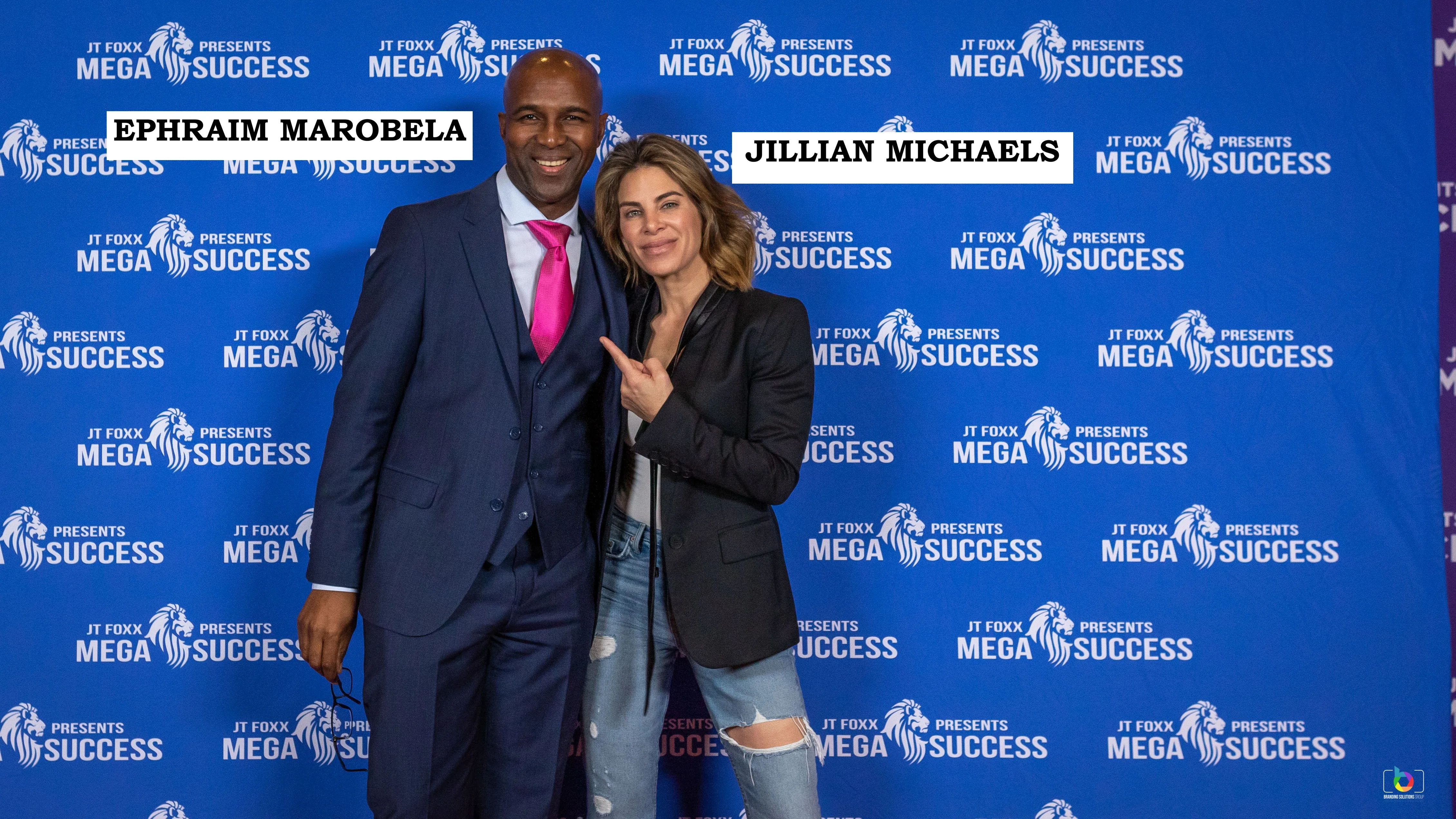 Ephraim Marobela with Jillian Michaels