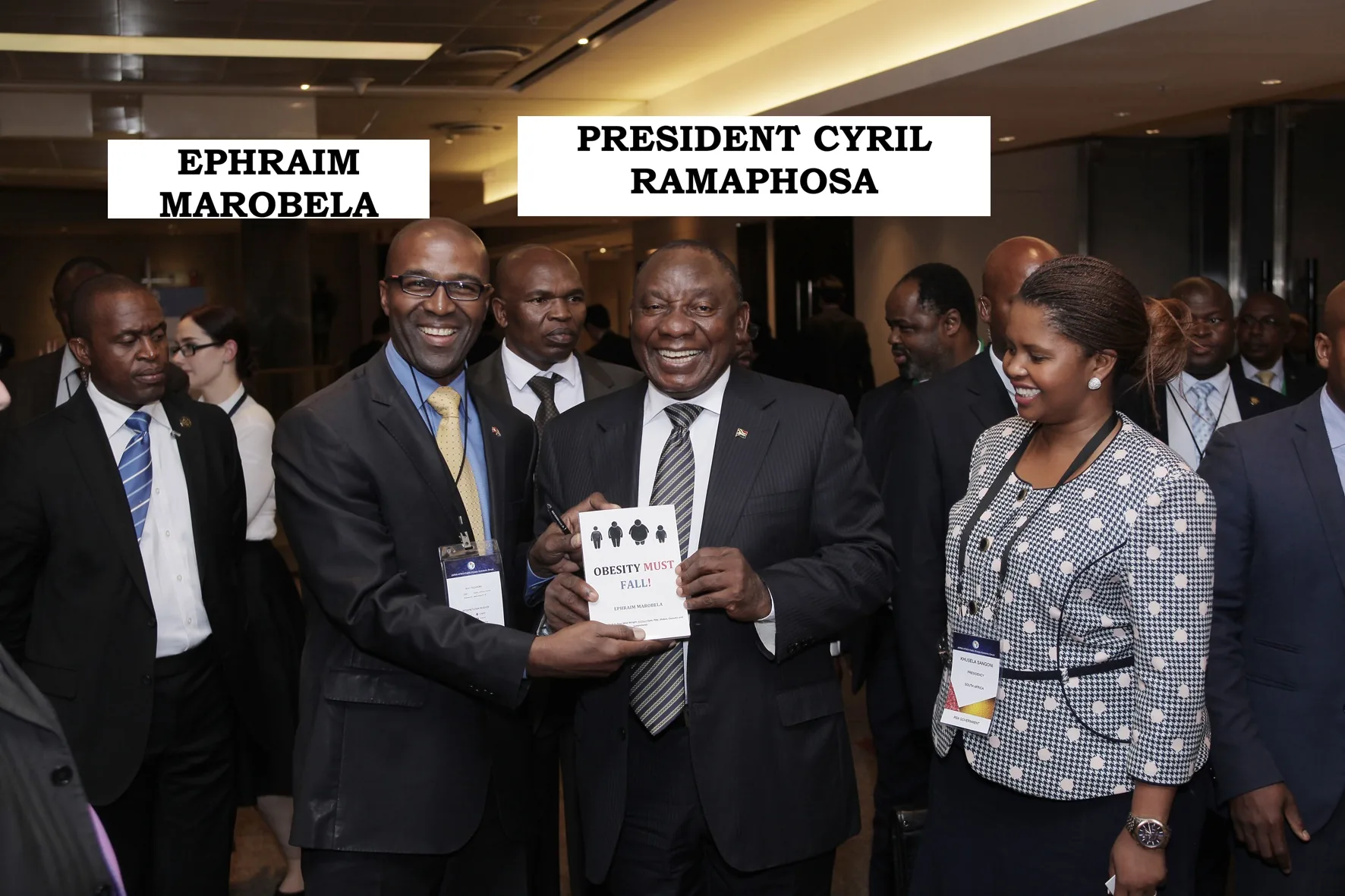 Ephraim Marobela with President Cyril Ramaphosa