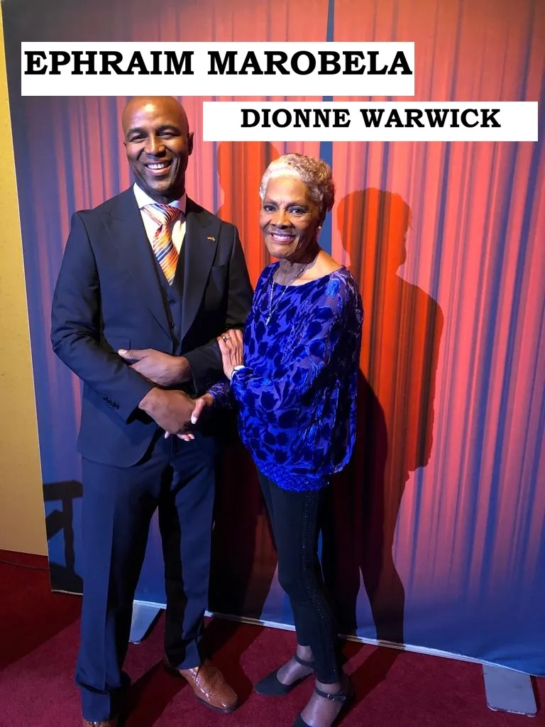 Ephraim Marobela with Dionne Warwick