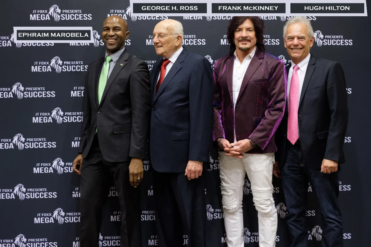 Ephraim Marobela with George H Ross Frank McKinney and Hugh Hilton